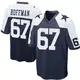 Game Navy Blue Men's Brock Hoffman Dallas Cowboys Throwback Jersey