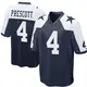 Game Navy Blue Men's Dak Prescott Dallas Cowboys Throwback Jersey