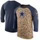 Legend Camo/Navy Men's Dallas Cowboys Salute to Service 2017 Sideline Performance Three-Quarter Sleeve T-Shirt