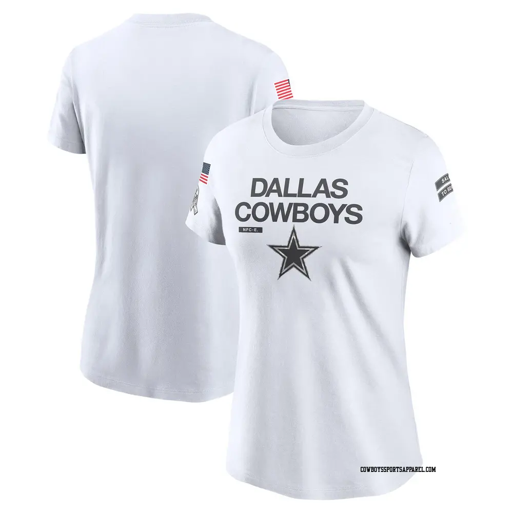 Legend White Women's Dallas Cowboys 2024 Salute To Service Performance T-Shirt