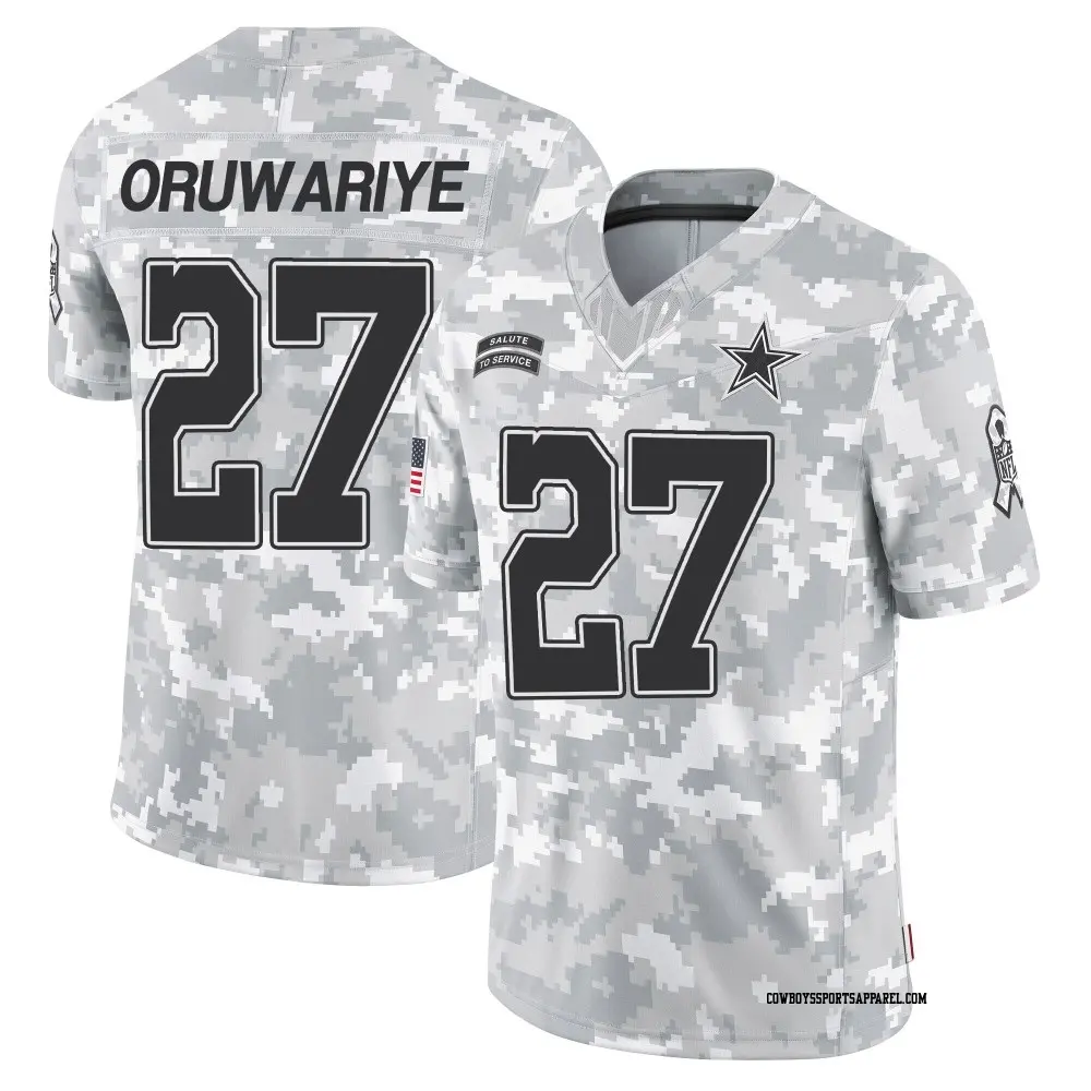 Limited Arctic Camo Men's Amani Oruwariye Dallas Cowboys 2024 Salute to Service Jersey