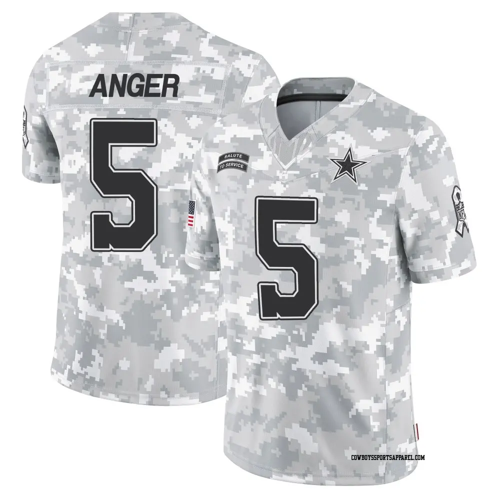 Limited Arctic Camo Men's Bryan Anger Dallas Cowboys 2024 Salute to Service Jersey