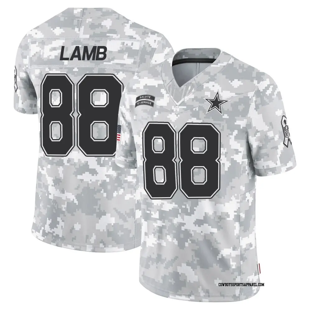 Limited Arctic Camo Men's CeeDee Lamb Dallas Cowboys 2024 Salute to Service Jersey