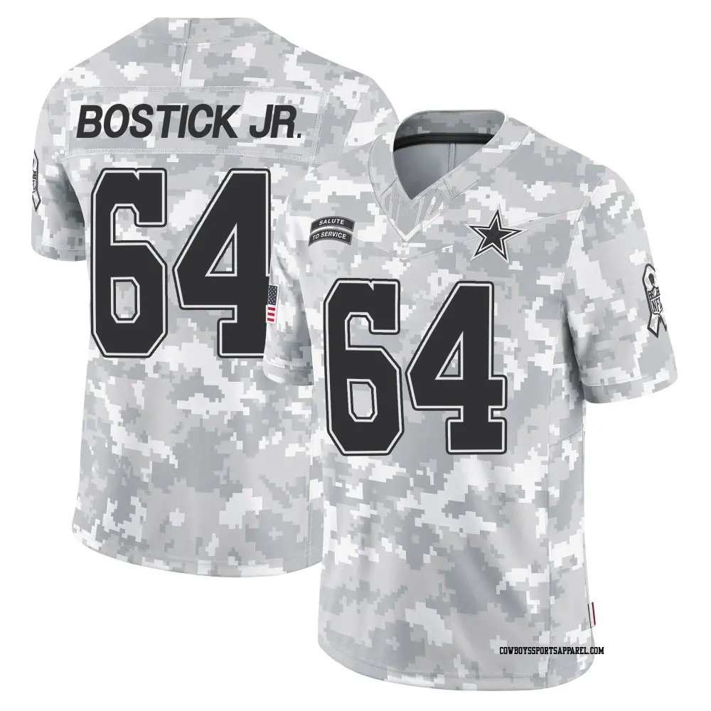 Limited Arctic Camo Men's Earl Bostick Jr. Dallas Cowboys 2024 Salute to Service Jersey