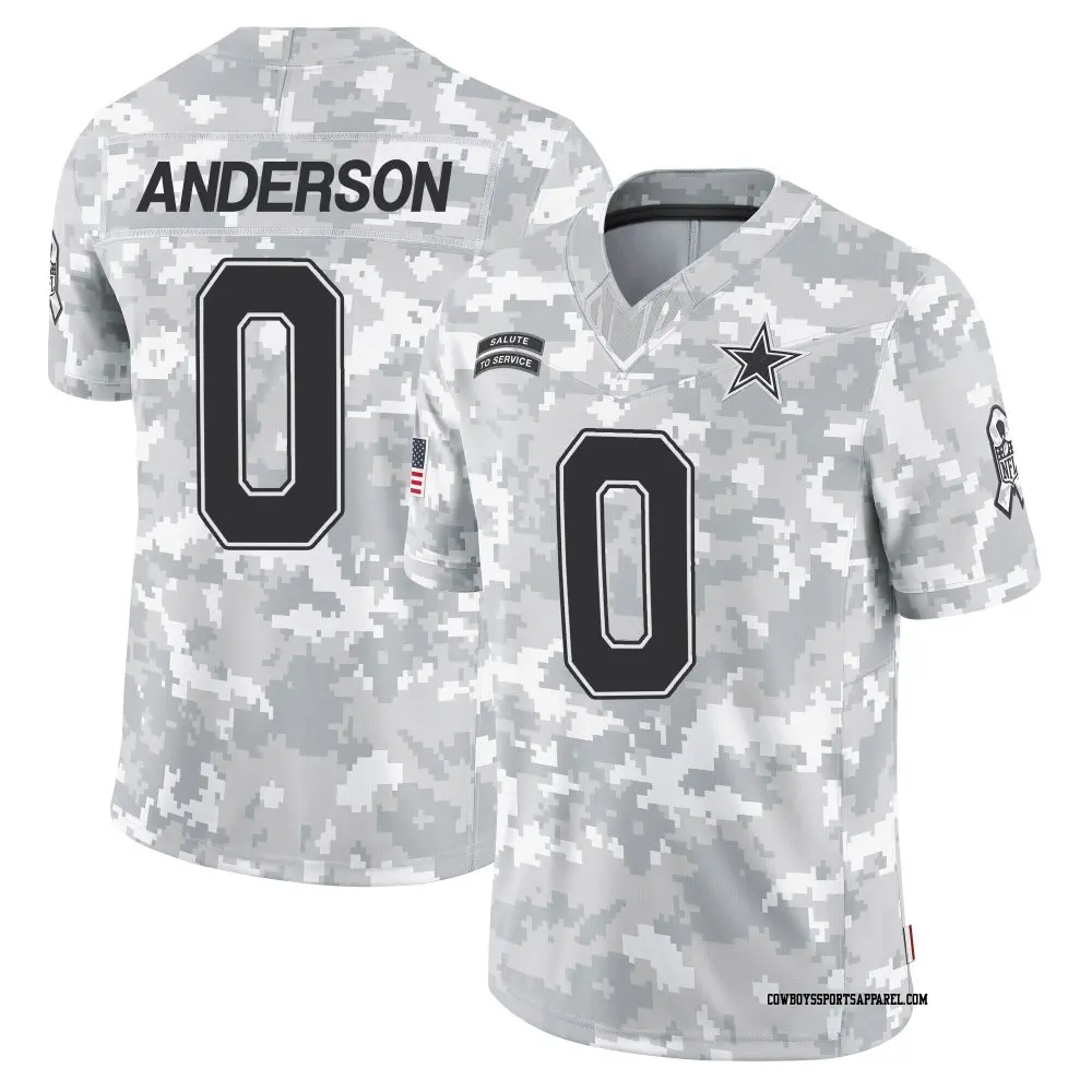 Limited Arctic Camo Men's Jack Anderson Dallas Cowboys 2024 Salute to Service Jersey