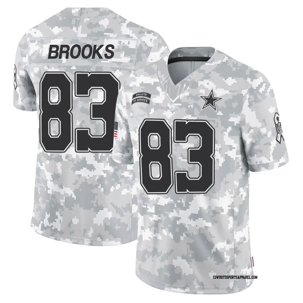 Limited Arctic Camo Men's Jalen Brooks Dallas Cowboys 2024 Salute to Service Jersey