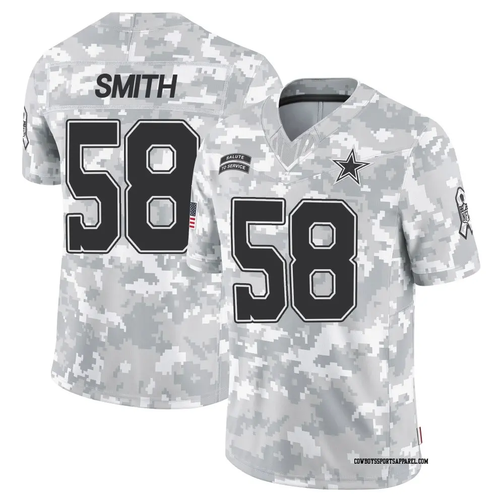 Limited Arctic Camo Men's Mazi Smith Dallas Cowboys 2024 Salute to Service Jersey