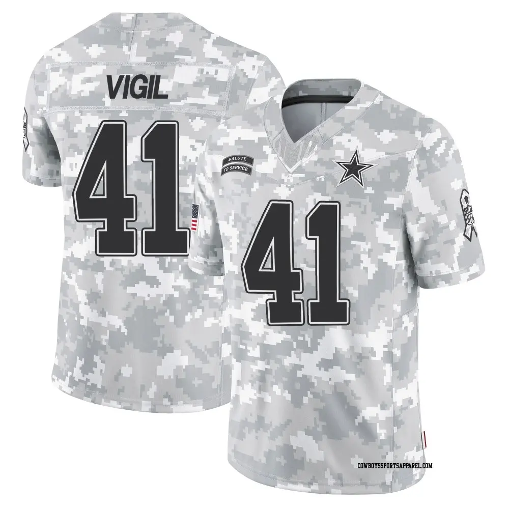 Limited Arctic Camo Men's Nick Vigil Dallas Cowboys 2024 Salute to Service Jersey