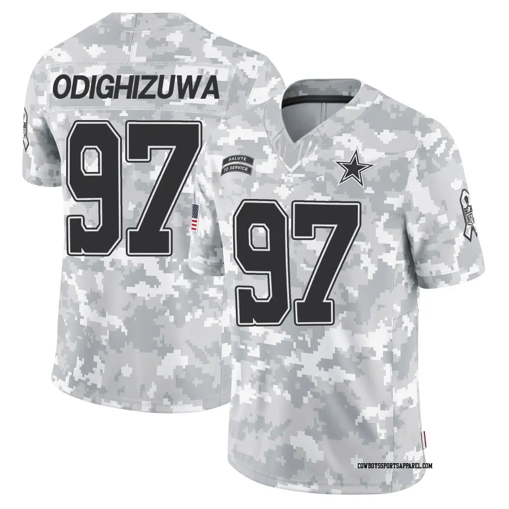 Limited Arctic Camo Men's Osa Odighizuwa Dallas Cowboys 2024 Salute to Service Jersey