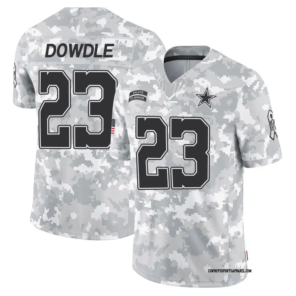 Limited Arctic Camo Men's Rico Dowdle Dallas Cowboys 2024 Salute to Service Jersey