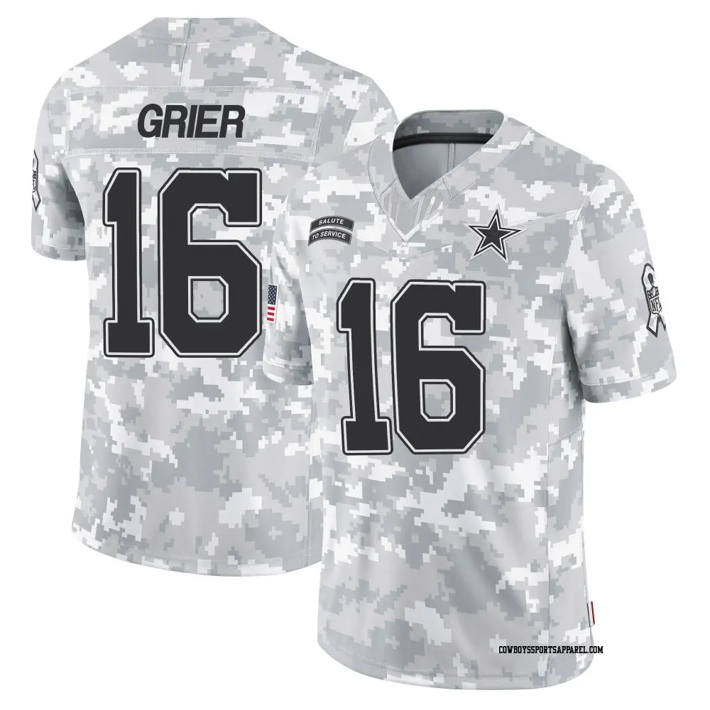 Limited Arctic Camo Men's Will Grier Dallas Cowboys 2024 Salute to Service Jersey