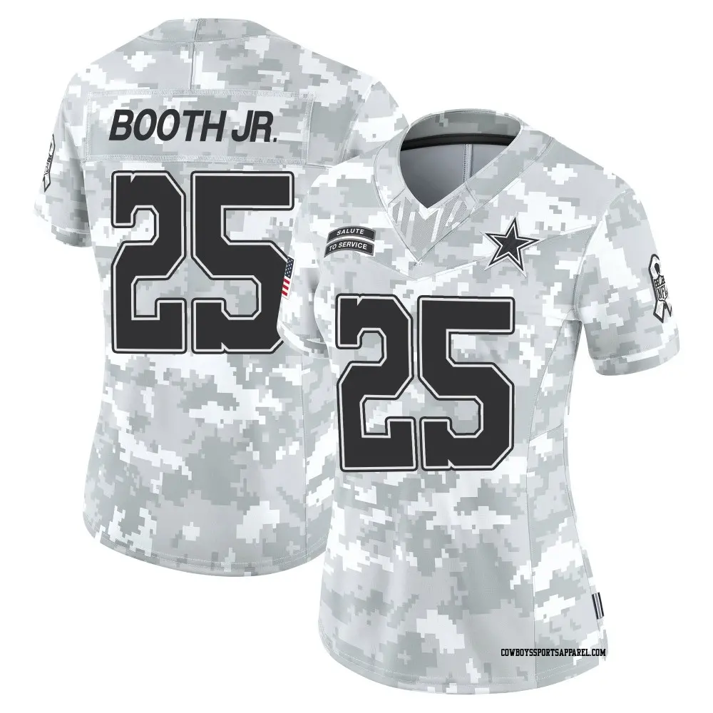 Limited Arctic Camo Women's Andrew Booth Jr. Dallas Cowboys 2024 Salute to Service Jersey