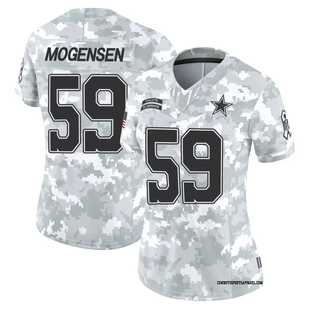 Limited Arctic Camo Women's Brock Mogensen Dallas Cowboys 2024 Salute to Service Jersey