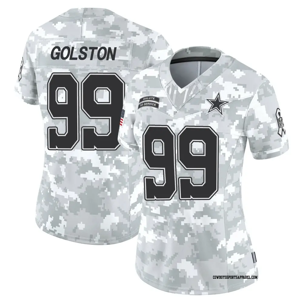 Limited Arctic Camo Women's Chauncey Golston Dallas Cowboys 2024 Salute to Service Jersey