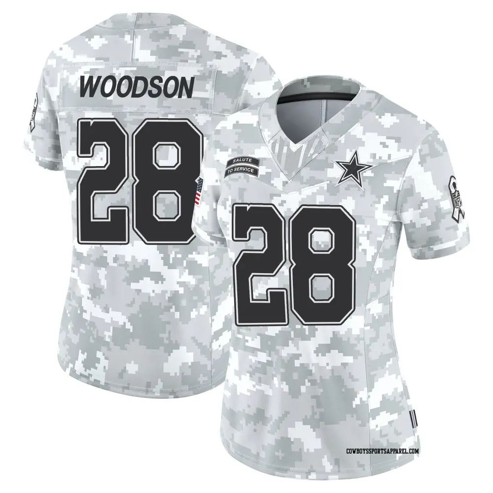 Limited Arctic Camo Women's Darren Woodson Dallas Cowboys 2024 Salute to Service Jersey