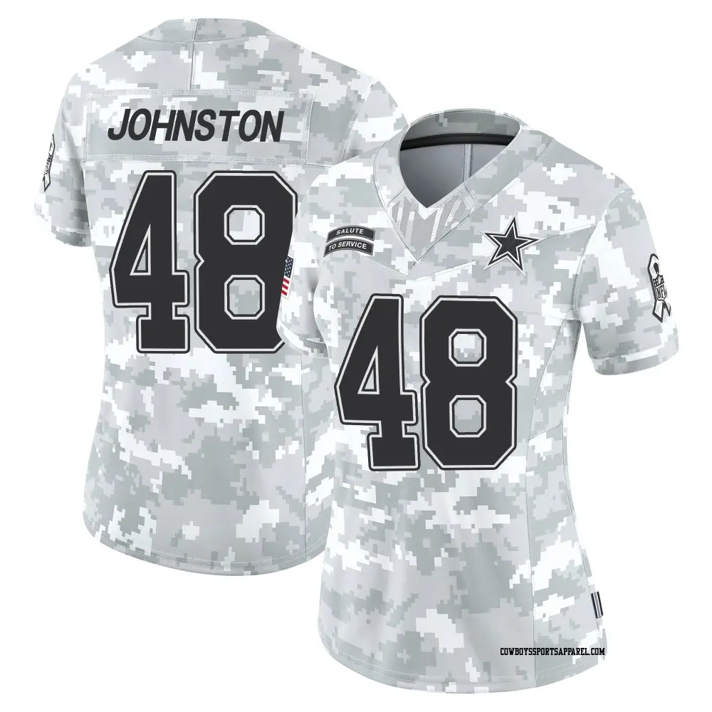 Limited Arctic Camo Women's Daryl Johnston Dallas Cowboys 2024 Salute to Service Jersey