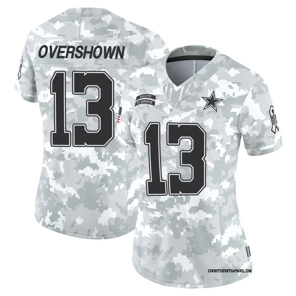 Limited Arctic Camo Women's DeMarvion Overshown Dallas Cowboys 2024 Salute to Service Jersey