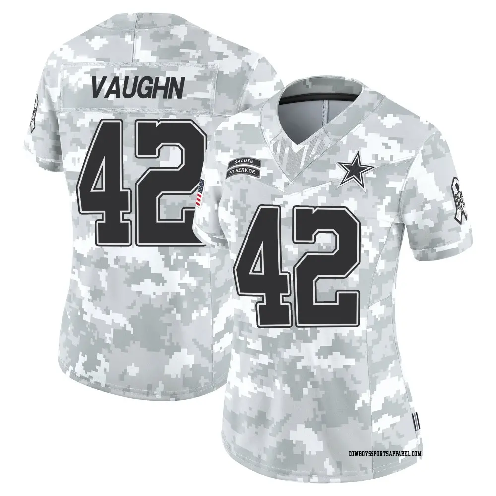 Limited Arctic Camo Women's Deuce Vaughn Dallas Cowboys 2024 Salute to Service Jersey