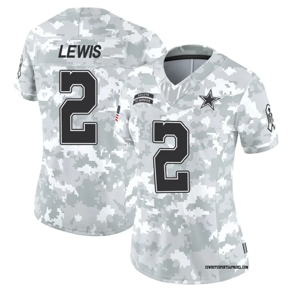 Limited Arctic Camo Women's Jourdan Lewis Dallas Cowboys 2024 Salute to Service Jersey