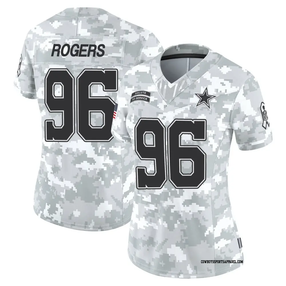 Limited Arctic Camo Women's Justin Rogers Dallas Cowboys 2024 Salute to Service Jersey