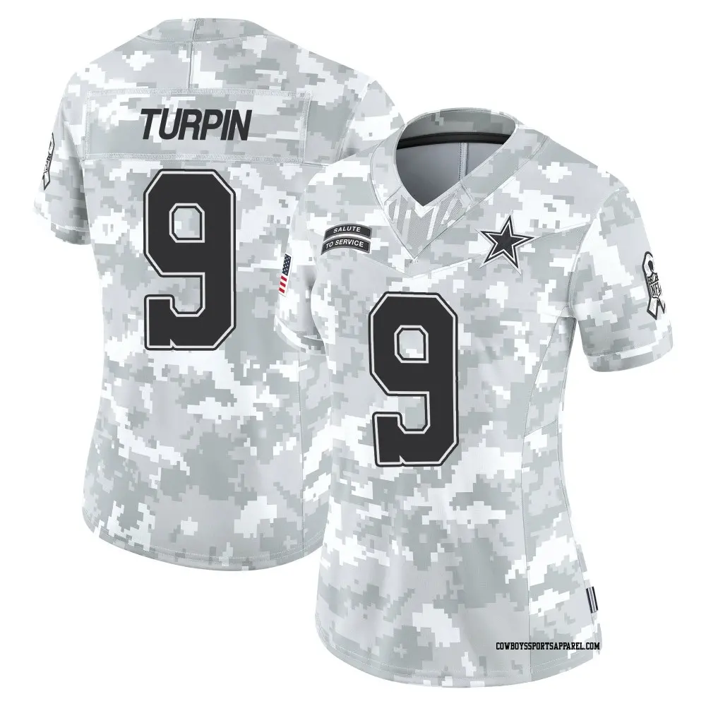 Limited Arctic Camo Women's KaVontae Turpin Dallas Cowboys 2024 Salute to Service Jersey