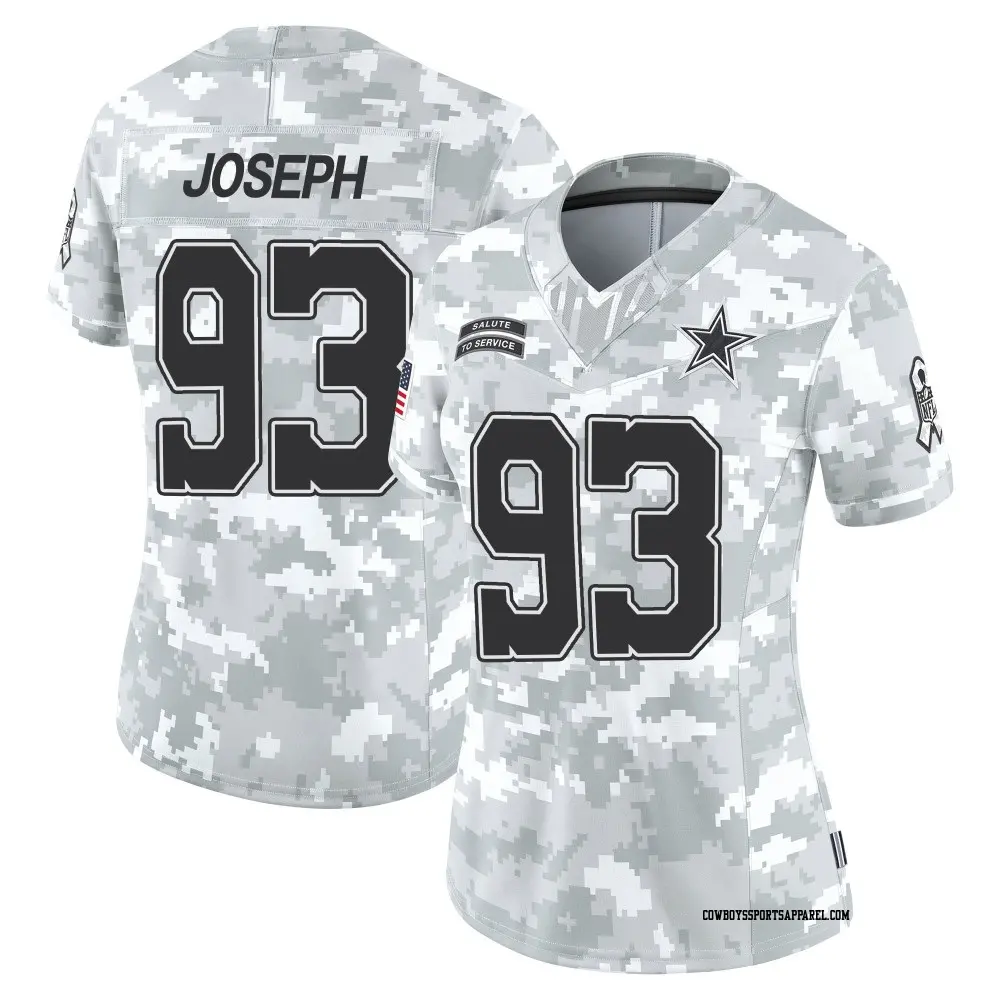 Limited Arctic Camo Women's Linval Joseph Dallas Cowboys 2024 Salute to Service Jersey