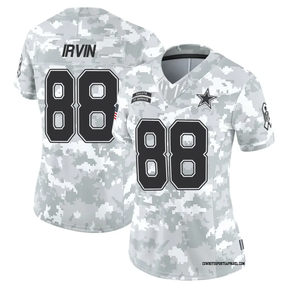 Limited Arctic Camo Women's Michael Irvin Dallas Cowboys 2024 Salute to Service Jersey