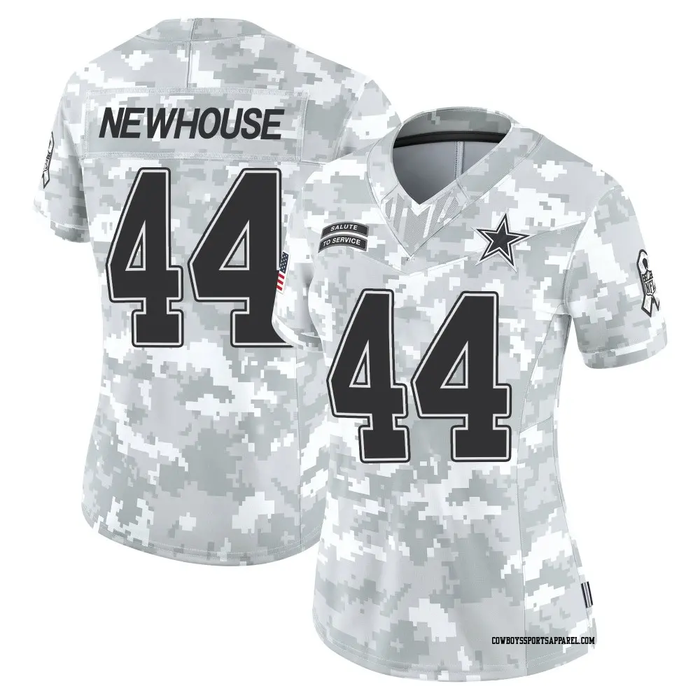 Limited Arctic Camo Women's Robert Newhouse Dallas Cowboys 2024 Salute to Service Jersey