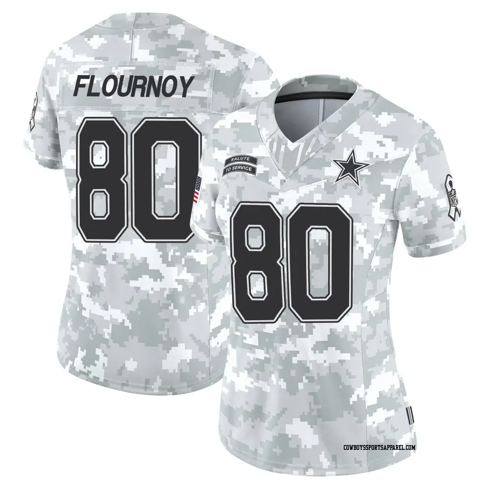 Limited Arctic Camo Women's Ryan Flournoy Dallas Cowboys 2024 Salute to Service Jersey