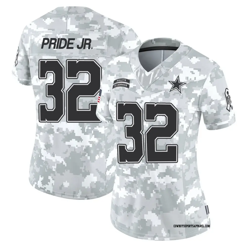 Limited Arctic Camo Women's Troy Pride Jr. Dallas Cowboys 2024 Salute to Service Jersey