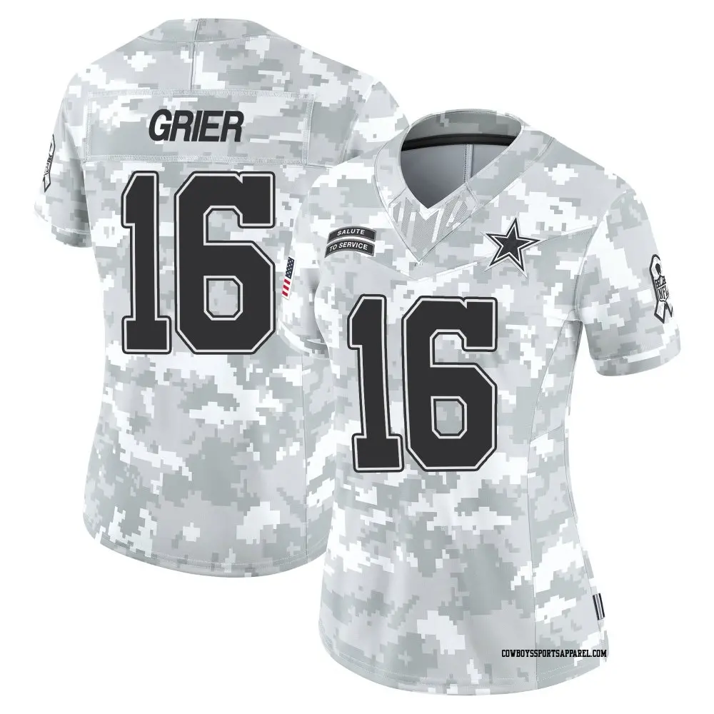 Limited Arctic Camo Women's Will Grier Dallas Cowboys 2024 Salute to Service Jersey