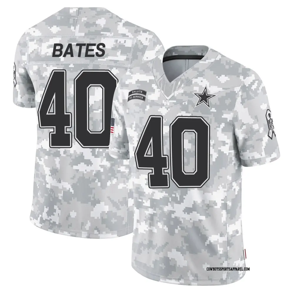 Limited Arctic Camo Youth Bill Bates Dallas Cowboys 2024 Salute to Service Jersey