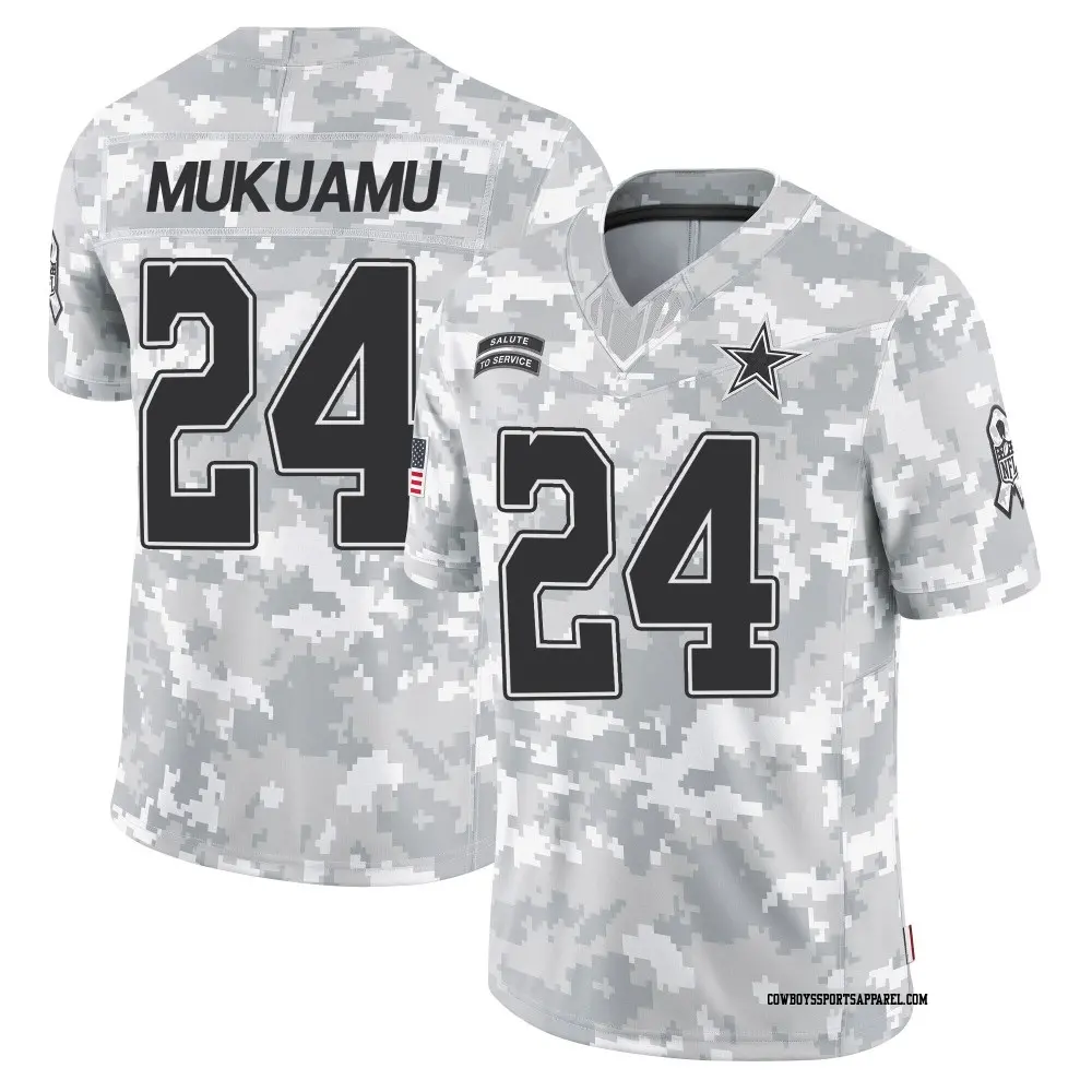 Limited Arctic Camo Youth Israel Mukuamu Dallas Cowboys 2024 Salute to Service Jersey