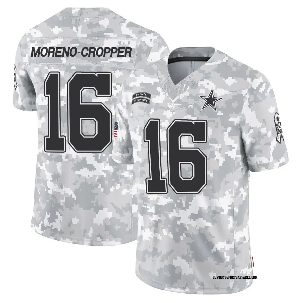 Limited Arctic Camo Youth Jalen Moreno-Cropper Dallas Cowboys 2024 Salute to Service Jersey