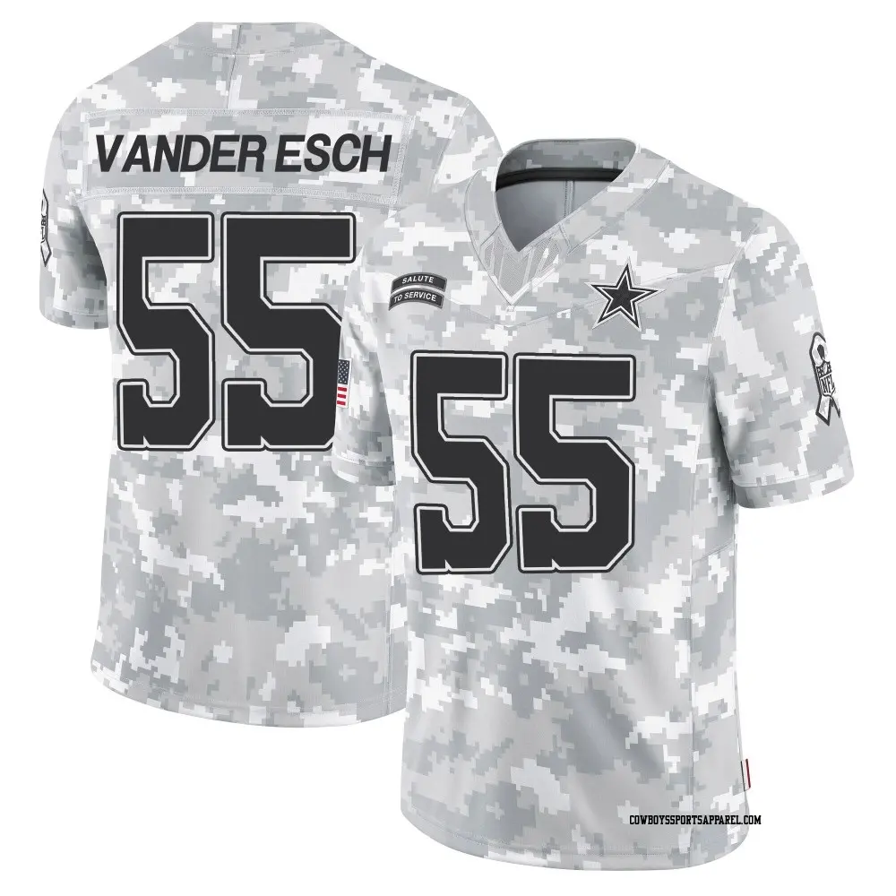 Limited Arctic Camo Youth Leighton Vander Esch Dallas Cowboys 2024 Salute to Service Jersey