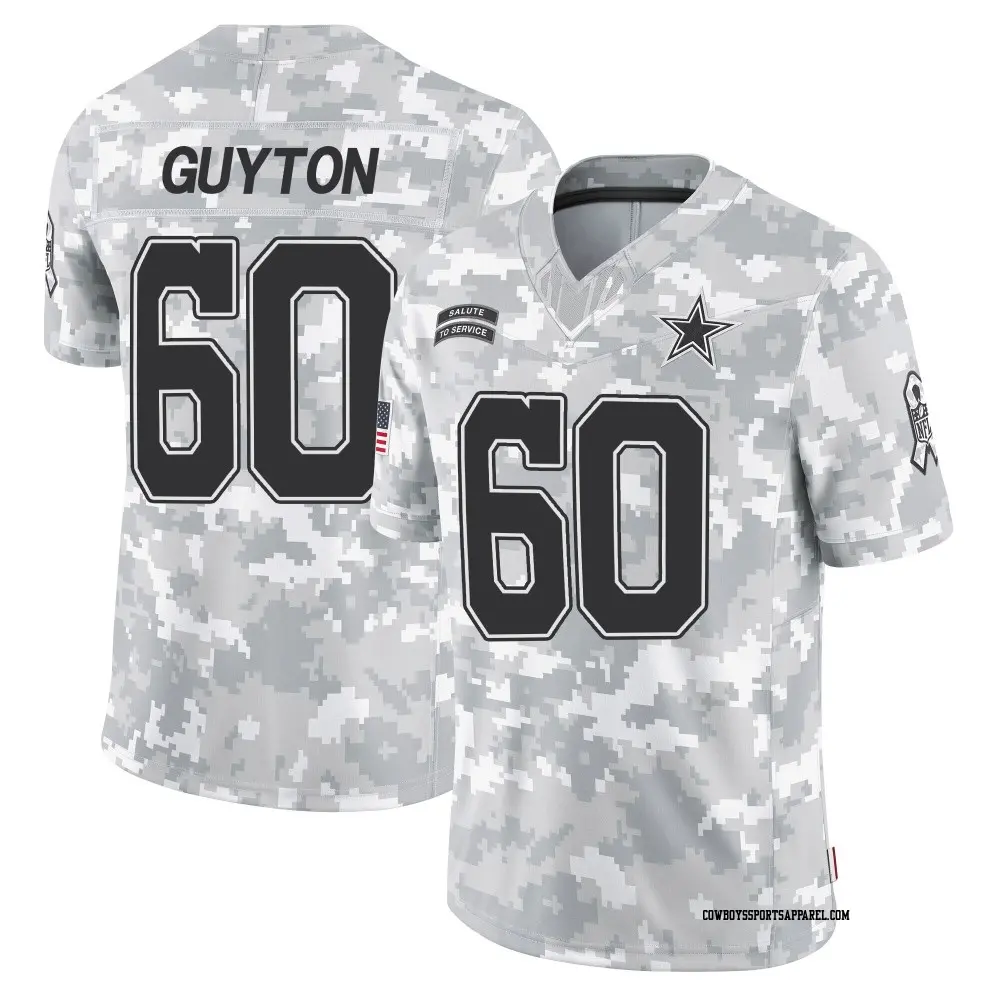 Limited Arctic Camo Youth Tyler Guyton Dallas Cowboys 2024 Salute to Service Jersey