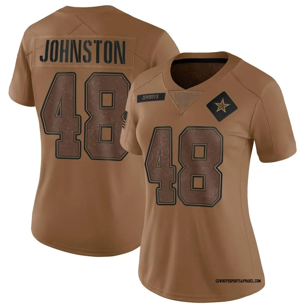 Limited Brown Women's Daryl Johnston Dallas Cowboys 2023 Salute To Service Jersey