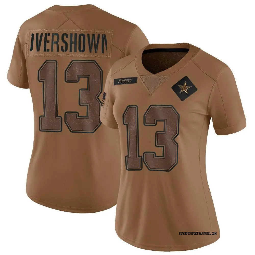 Limited Brown Women's DeMarvion Overshown Dallas Cowboys 2023 Salute To Service Jersey