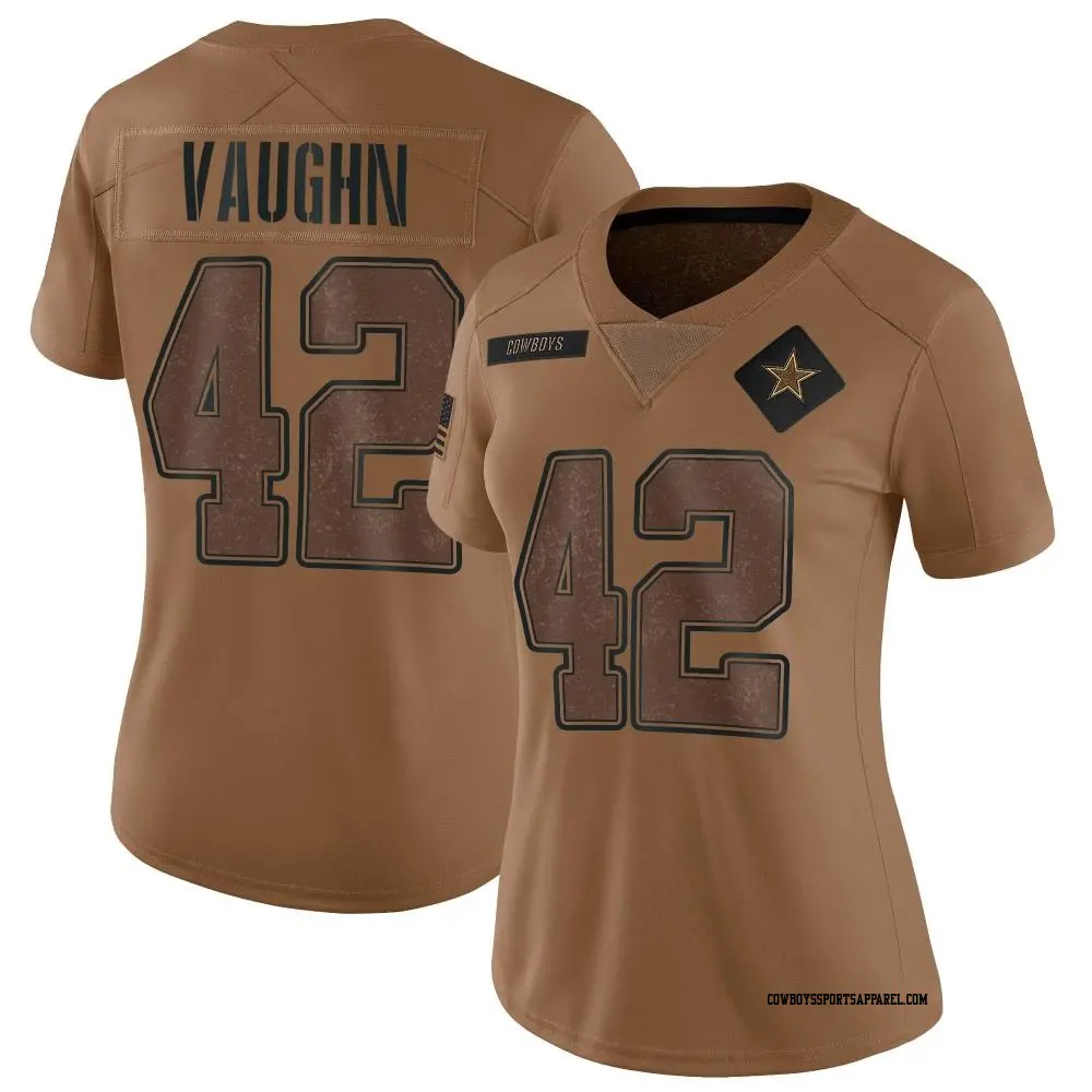 Limited Brown Women's Deuce Vaughn Dallas Cowboys 2023 Salute To Service Jersey