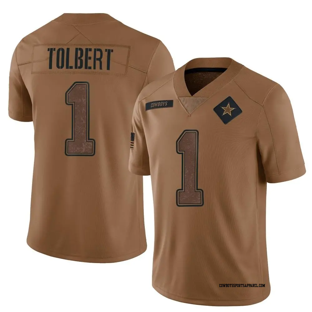 Limited Brown Youth Jalen Tolbert Dallas Cowboys 2023 Salute To Service Jersey