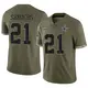 Limited Olive Men's Deion Sanders Dallas Cowboys 2022 Salute To Service Jersey