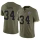 Limited Olive Men's Malik Davis Dallas Cowboys 2022 Salute To Service Jersey