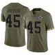 Limited Olive Men's Matt Overton Dallas Cowboys 2022 Salute To Service Jersey