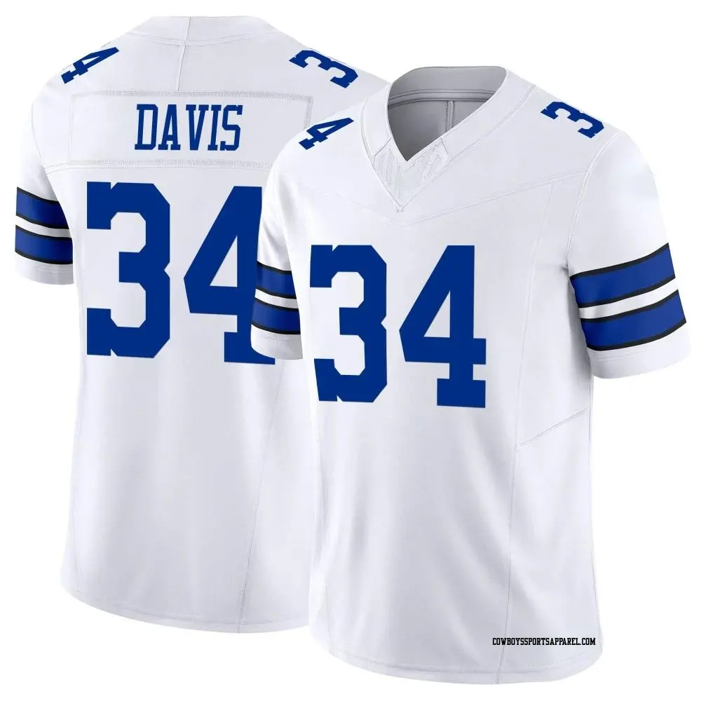 Limited White Men's Malik Davis Dallas Cowboys Vapor F.U.S.E. Jersey