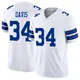 Limited White Men's Malik Davis Dallas Cowboys Vapor F.U.S.E. Jersey