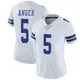 Limited White Women's Bryan Anger Dallas Cowboys Vapor Untouchable Jersey