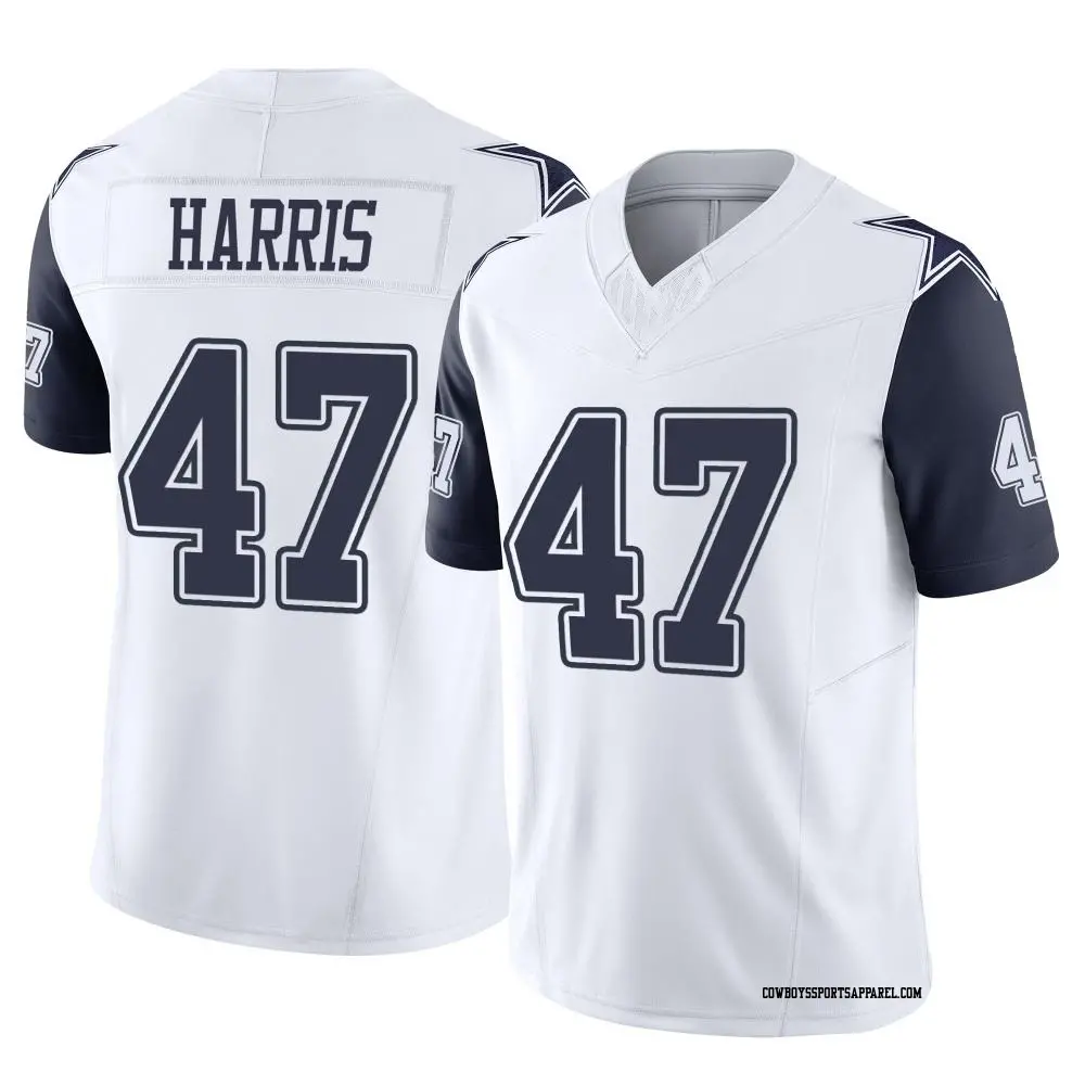 Limited White Youth Darius Harris Dallas Cowboys 2nd Alternate Vapor F.U.S.E. Jersey