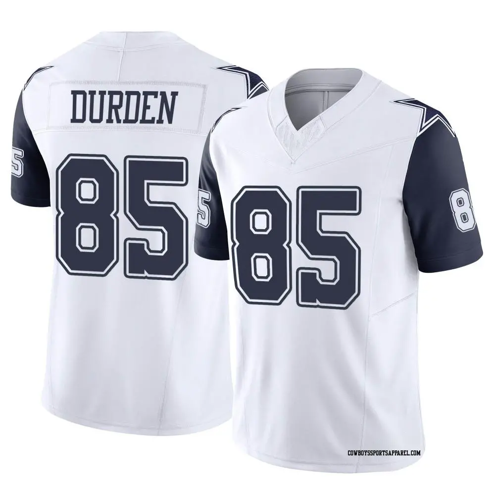 Limited White Youth David Durden Dallas Cowboys 2nd Alternate Vapor F.U.S.E. Jersey