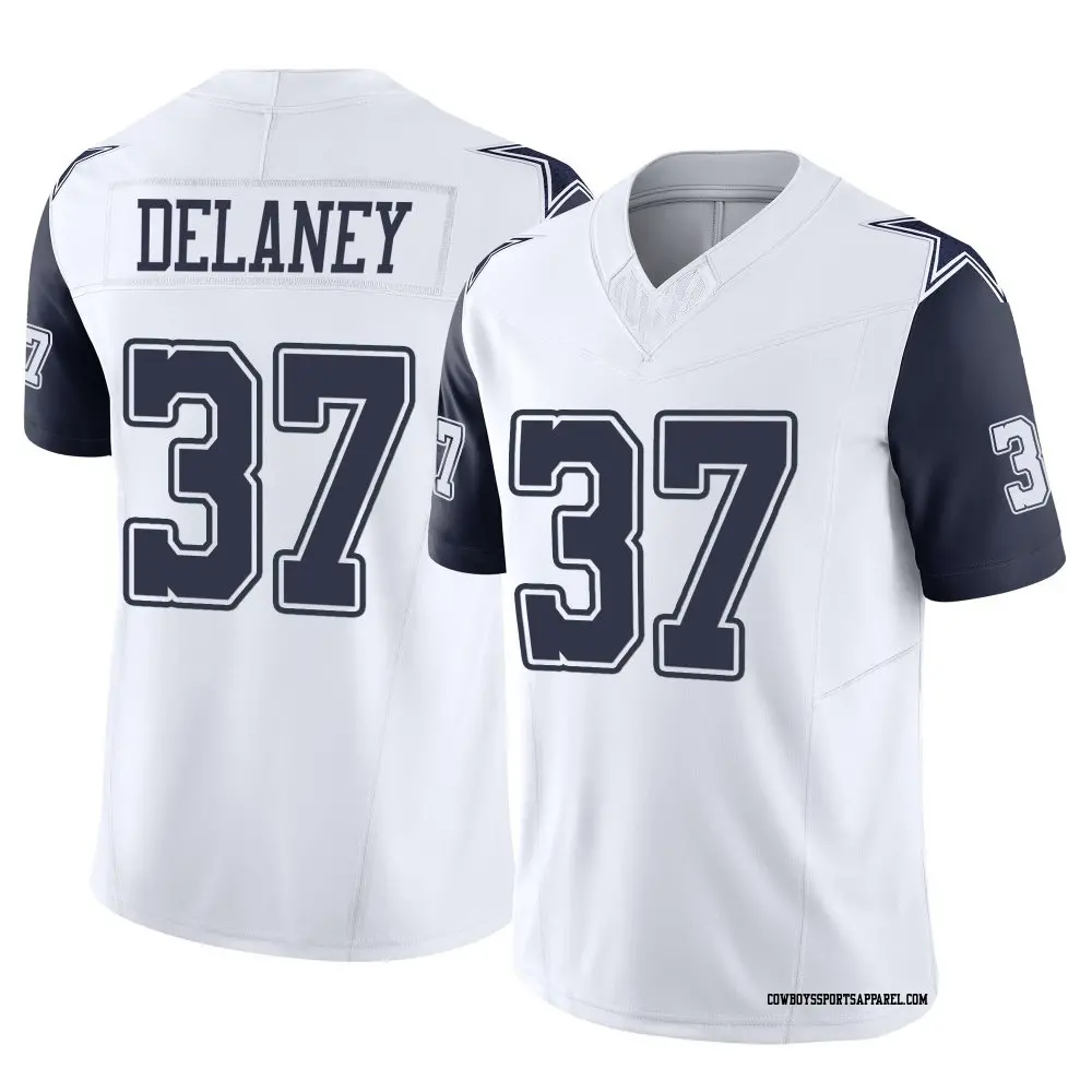 Limited White Youth Dee Delaney Dallas Cowboys 2nd Alternate Vapor F.U.S.E. Jersey