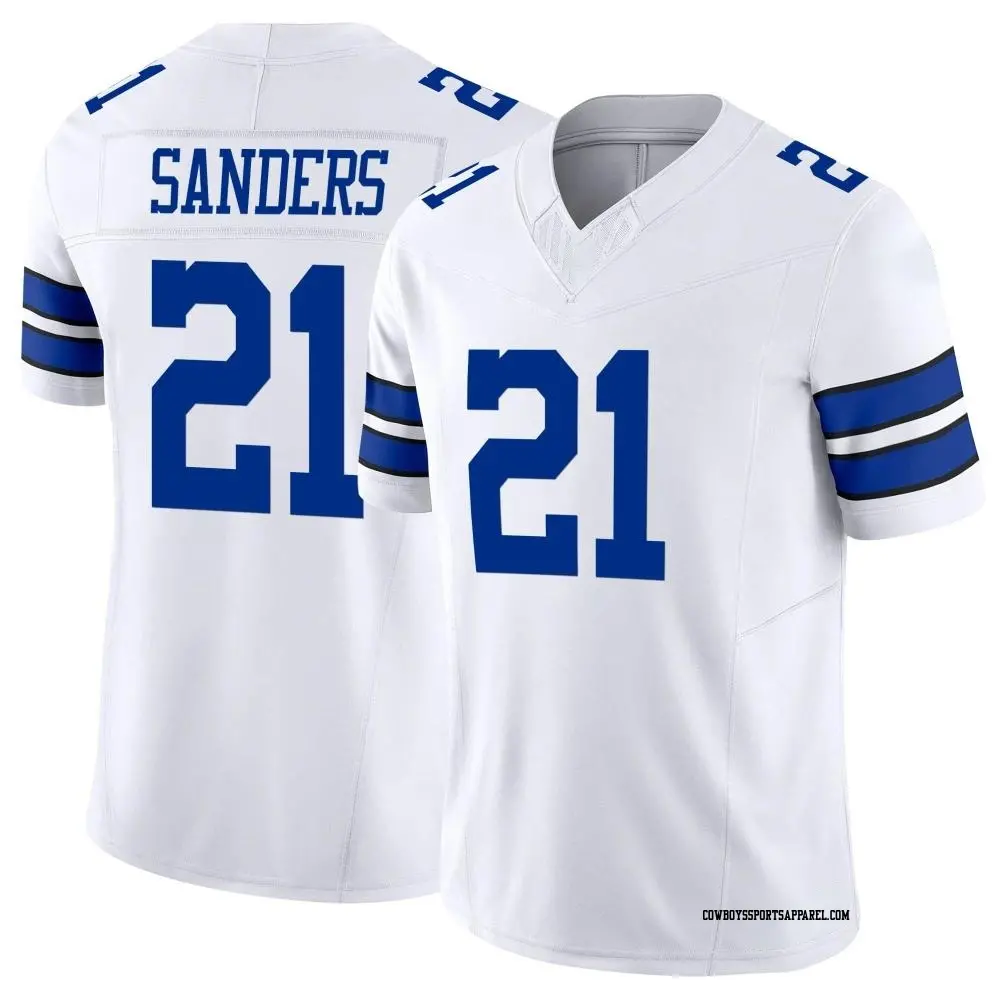 Limited White Youth Deion Sanders Dallas Cowboys Vapor F.U.S.E. Jersey